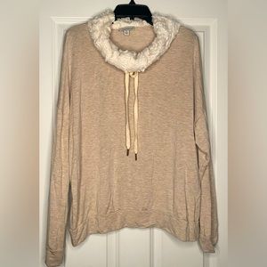 Allison Joy - Jordan Faux Fur Cowl Sweatshirt - Size: XL